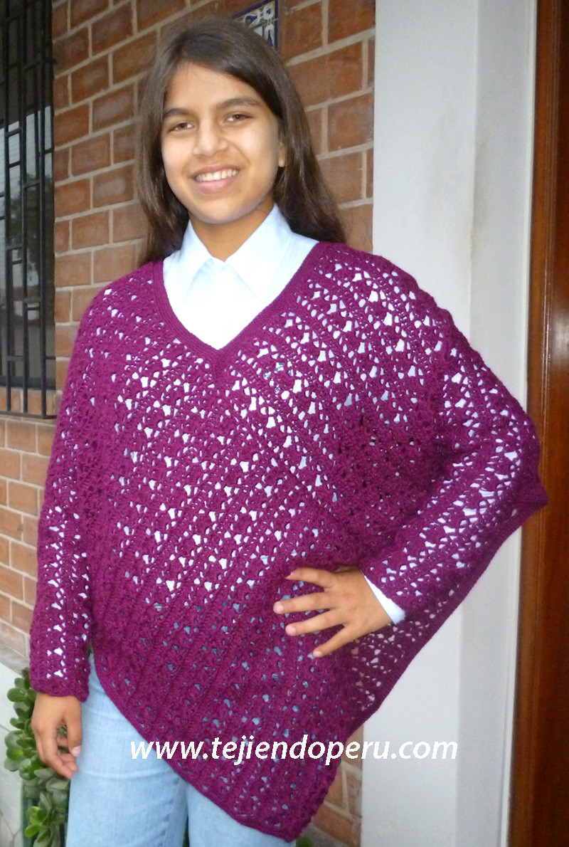 Poncho con mangas - Tejiendo Perú