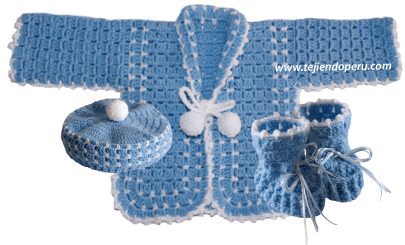Ropon o chaquetita para bebe Tejiendo Peru