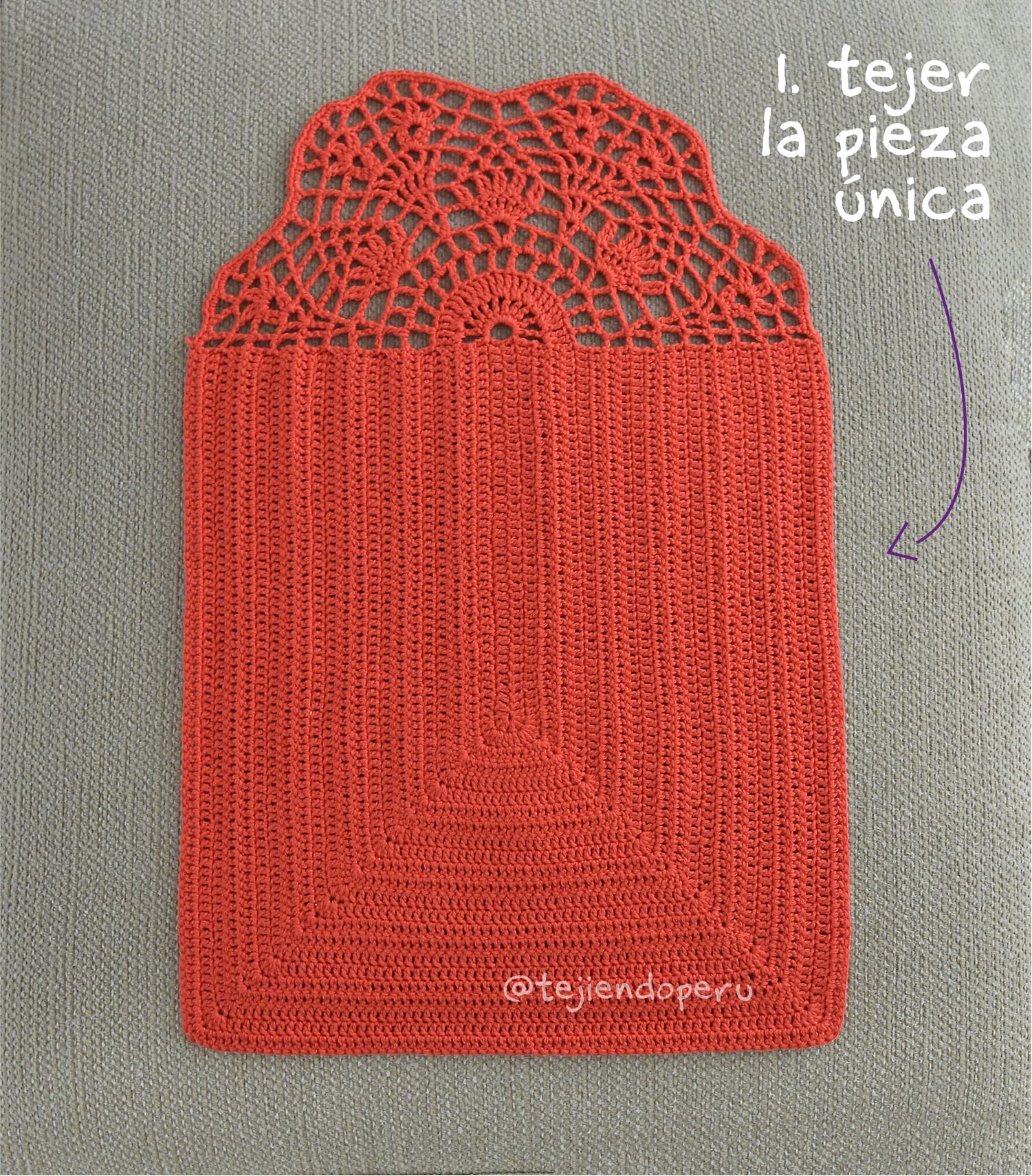 Bolsa tejida a clearance crochet punto peruano