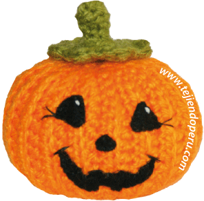 Calabaza de halloween - Tejiendo Perú