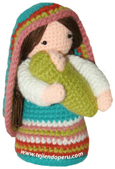 Virgen María y Niño Jesus a crochet - Tejiendo Perú