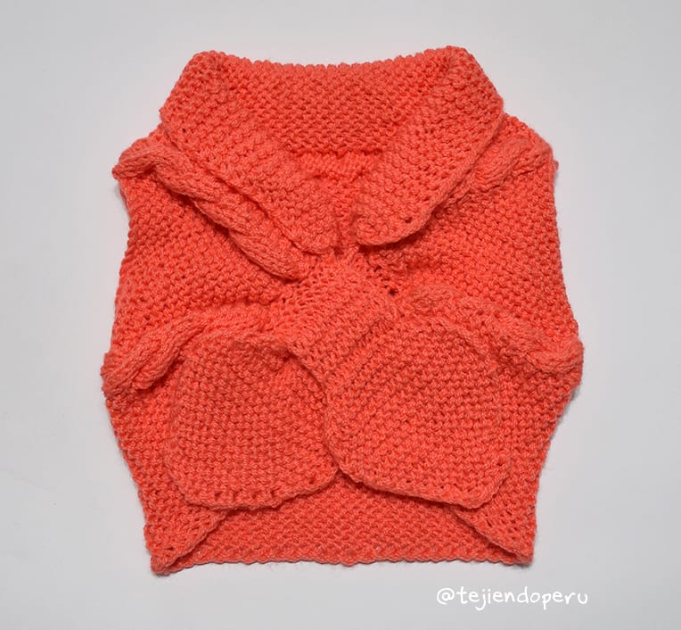 Bolero gatito en dos agujas para niñas - Tejiendo Perú