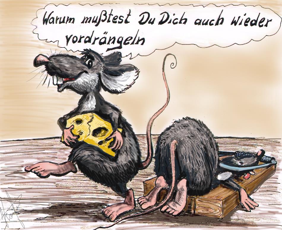 Cartoon, fiese Mäuse