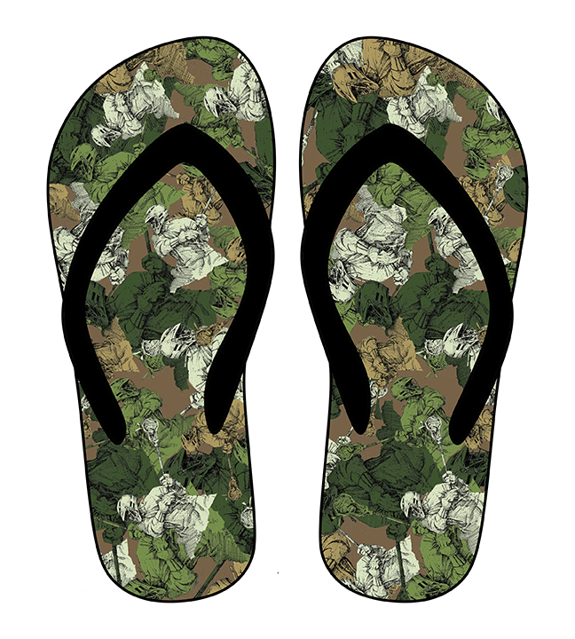 Fox chunk camo flip flops hotsell
