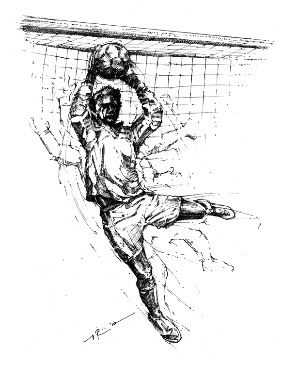 soccer goal drawing realistic
