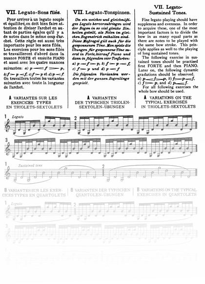 Demetrius Constantine Dounis, The Artist's Technique of Violin Playing. Op.12　― Ⅶ. Legato‐Sustained Tones.　ヴァイオリン　音色　音程　劇的　向上　練習法　解説　右手　運弓　技術　Son Filé　ソンフィレ　音　紡ぐ　重要　エクササイズ　安定　美しい　豊か　響き　実現　具体的　方法　重要　アプローチ　演奏　新た　輝き　プラス
