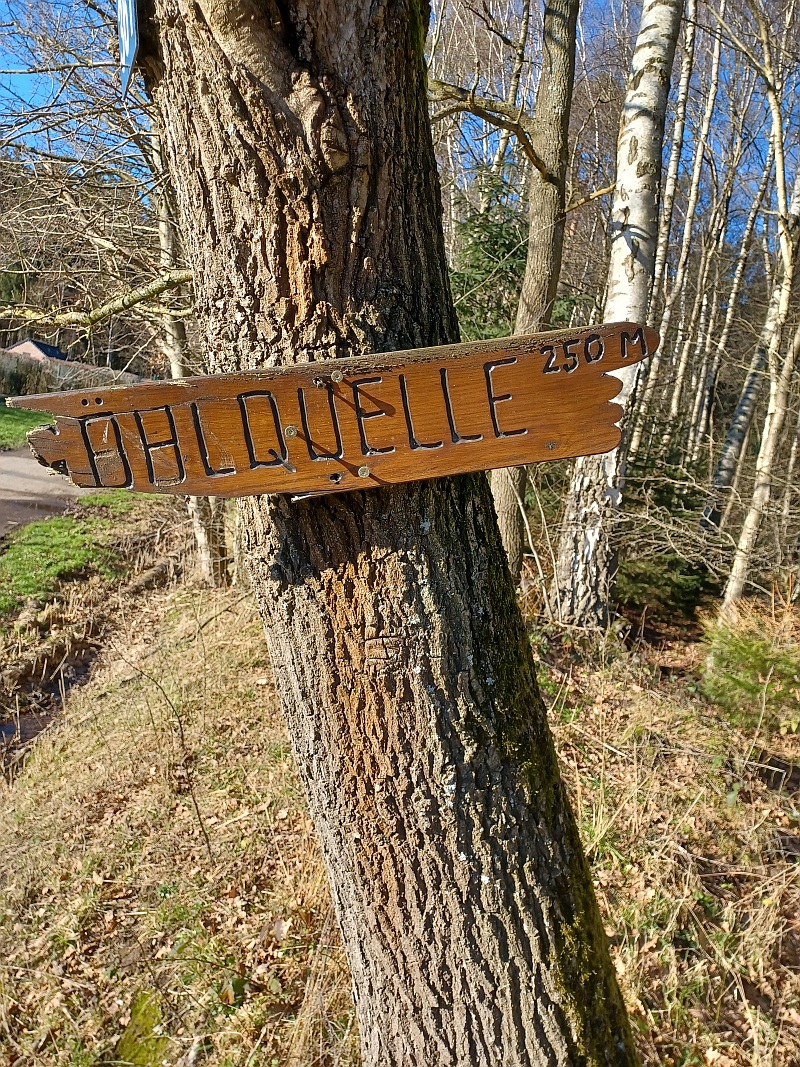 Holzschild Göhlquelle 250 m