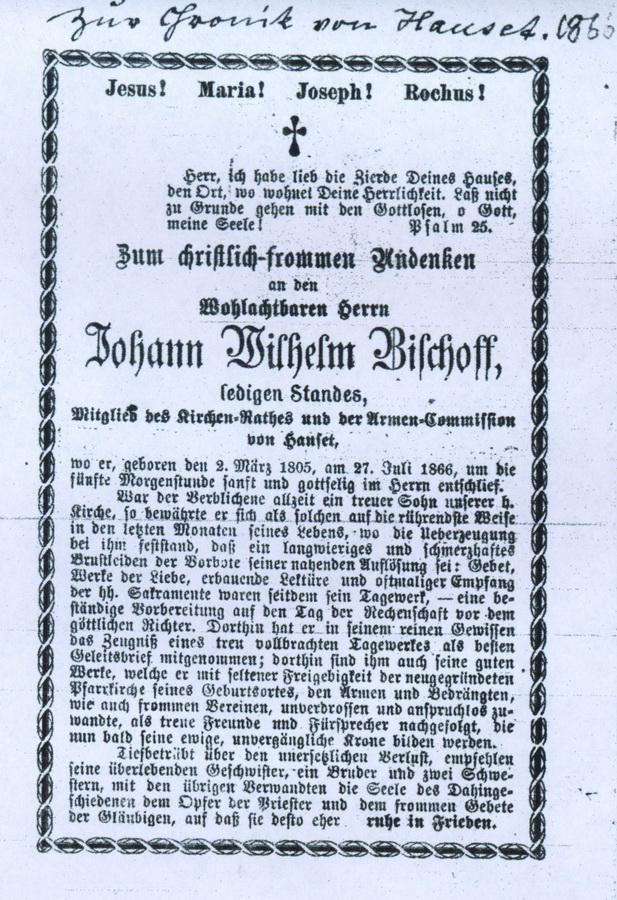 Johann Wilhelm Bischoff - Gemeindeförster