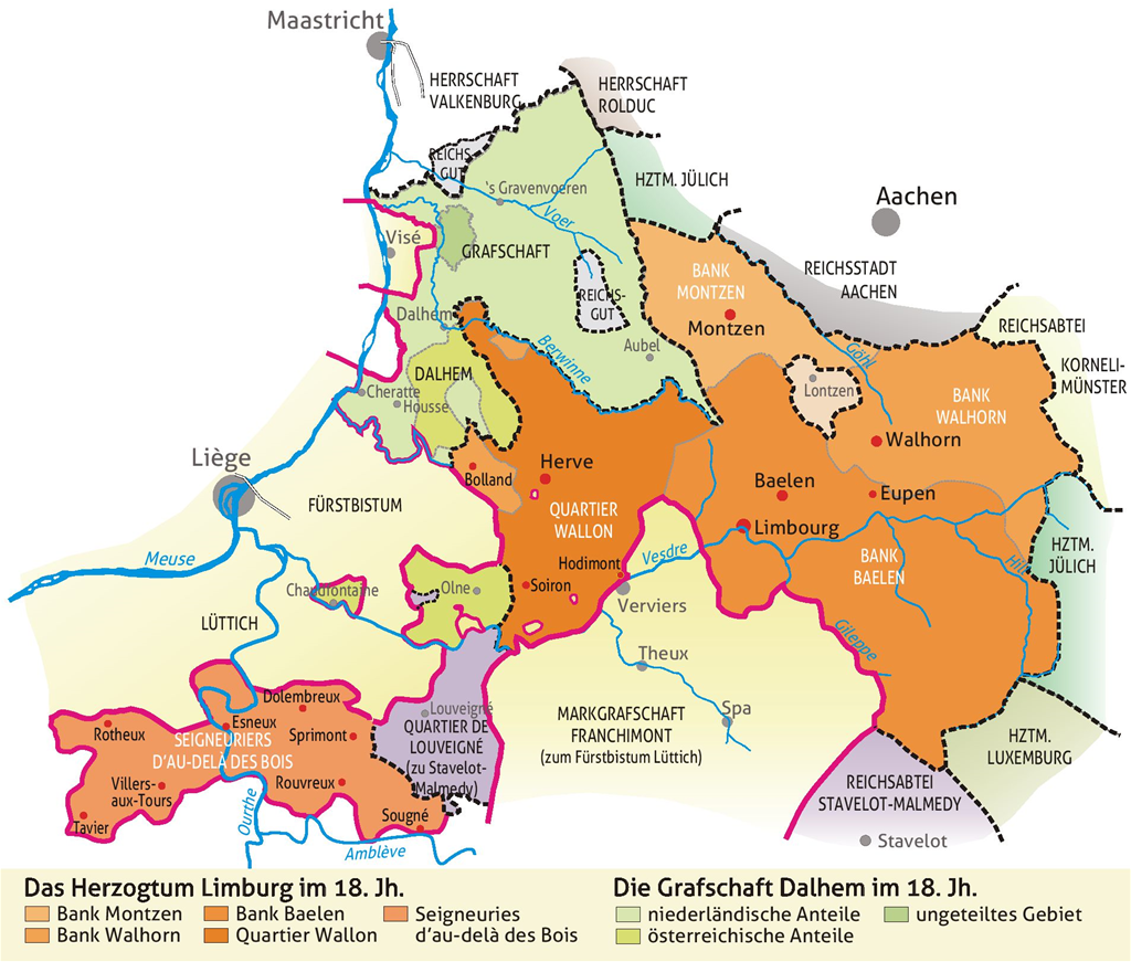 Herzogtum Limburg und Land von Dalhem 1789