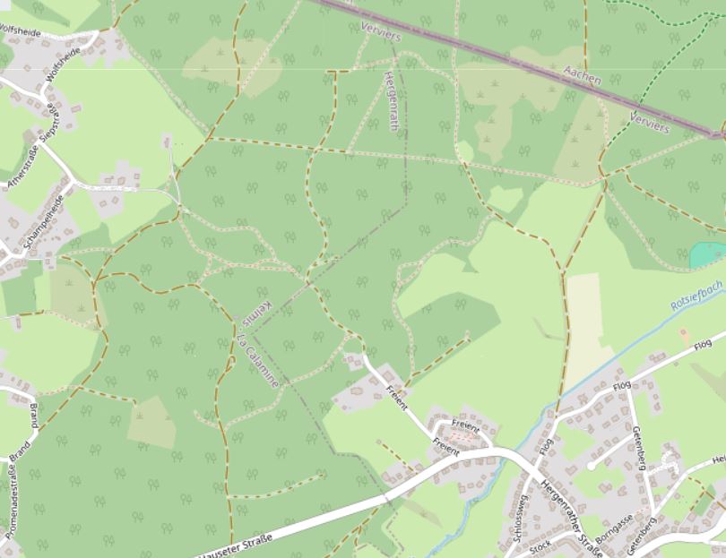 Karte der Brennhaag zwischen Hauset und Hergenrath