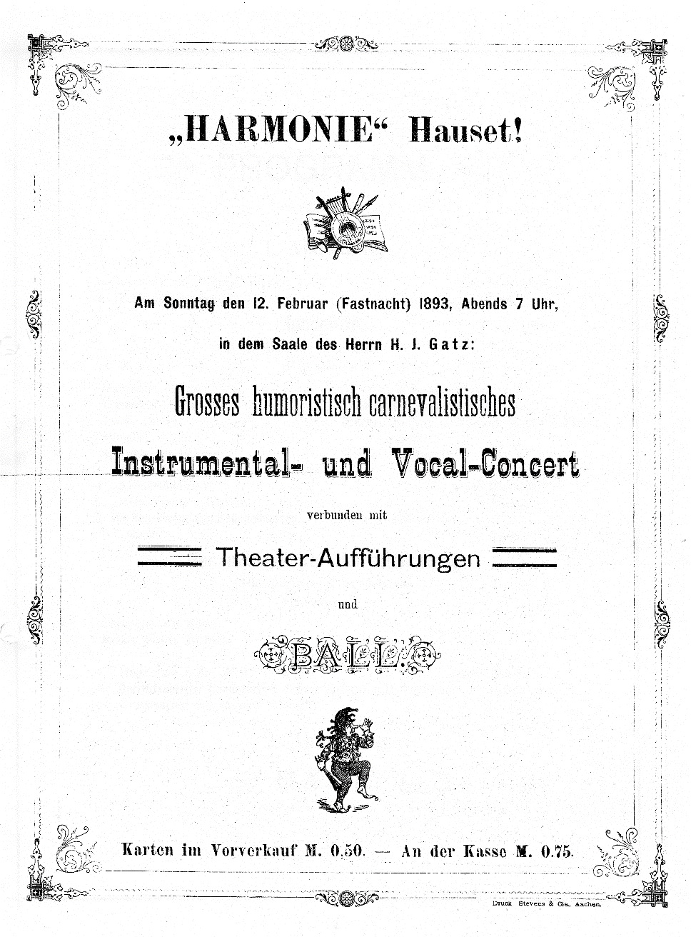 Musikverein "Harmonie" Konzert 1883