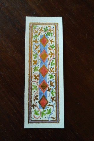 Atelier découverte de l'enluminure à l'occasion des Journées du Patrimoine en septembre 2024 réalisation par les stagiaires