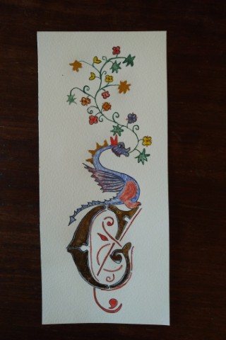 Atelier découverte de l'enluminure à l'occasion des Journées du Patrimoine en septembre 2024 réalisation par les stagiaires