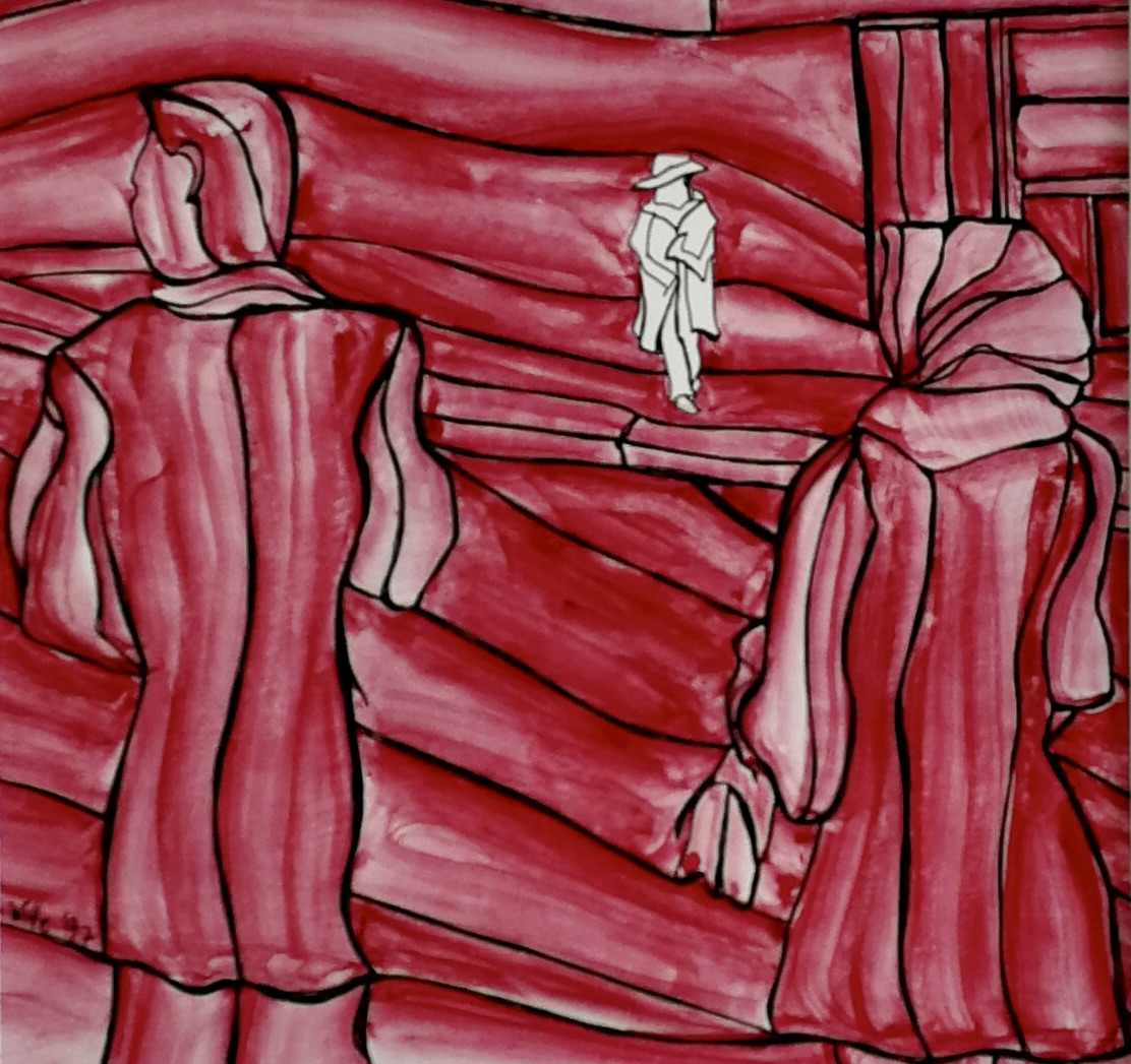 Drei Blicke, 11,5x11,5cm, Tusche auf Papier, 1997