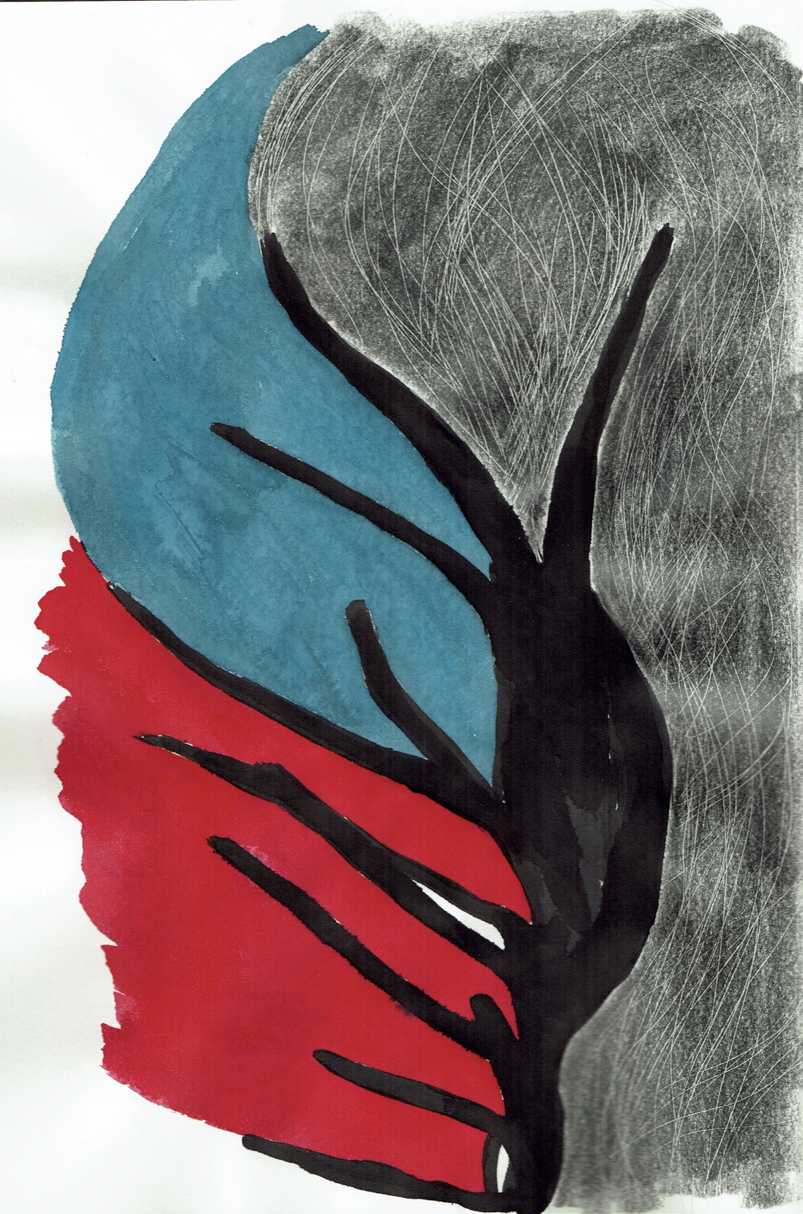 Wurzeln No6, 20x29cm, Mischtechnik Tusche, Bleistift und Graphit, 2019