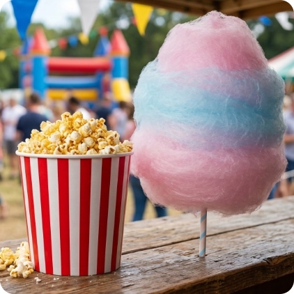 Popcornmaschine und Zuckerwattemaschine für Kindergeburtstage mieten