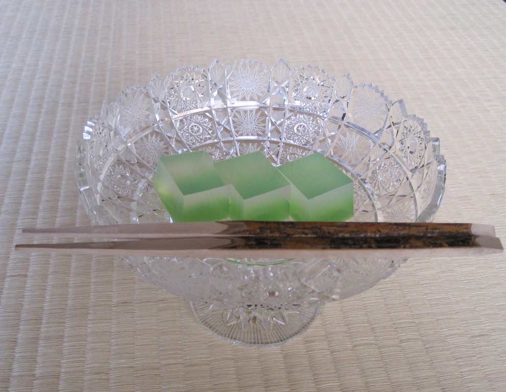 菓子　清流　源太製　菓子器チェコ製クリスタルガラス