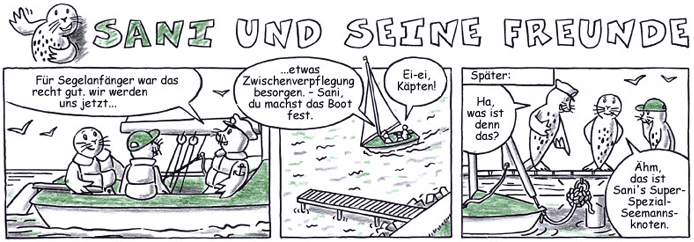 Comics für die Sanitas-Kundenzeitung