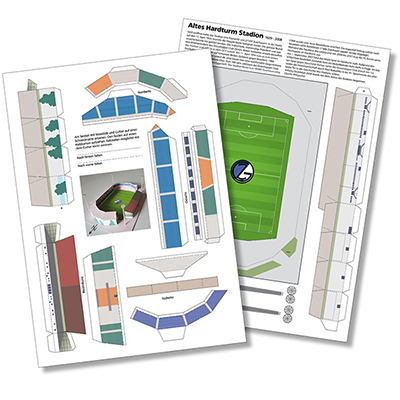 Bastelbogen des alten Hardturm Stadions