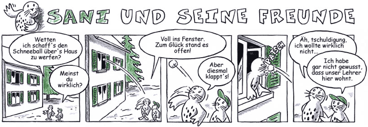 Comics für die Sanitas-Kundenzeitung