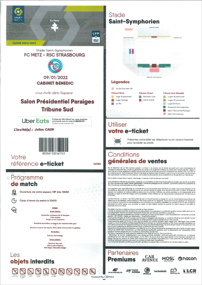 09 janv. 2022 : FC Metz - RC Strasbourg - 20ème journée - Championnat de France (0/2 - 5 000 spect.)