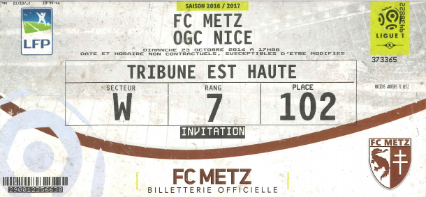 23 oct. 2016: FC Metz - OGC Nice - 10ème journée - Championnat de France (2/4)