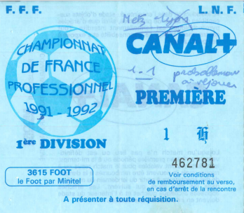 1 nov. 1991: FC Metz - O. Lyonnais - 16ème Journée - Championnat de France (1/1)