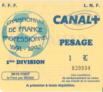 Saison 1991/1992 - Championnat de France