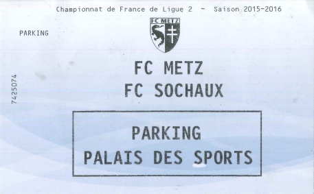 11 janv. 2016: FC Metz - FC Sochaux - 20ème journée - Championnat de France (1/0 - 11 259 spect.)