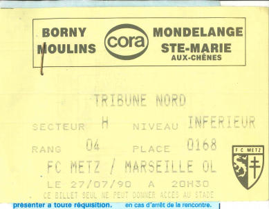 27 juil. 1990 - FC Metz - O. Marseille - 2ème Journée - Championnat de France (0/2)