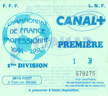 Saison 1991/1992 - Championnat de France