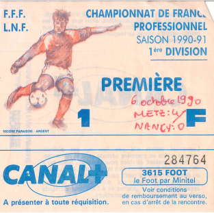 5 oct. 1990 - FC Metz - AS Nancy Lorraine - 12ème Journée - Championnat de France (4/0)