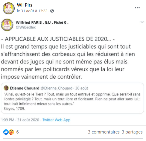 Facebook WIL PIRS Maître Wildfried PARIS AVOCAT DISSISENT Menacé de mort en FRANCE www.jesuispatrick.fr ALERTE ROUGE www.alerterouge-france.fr