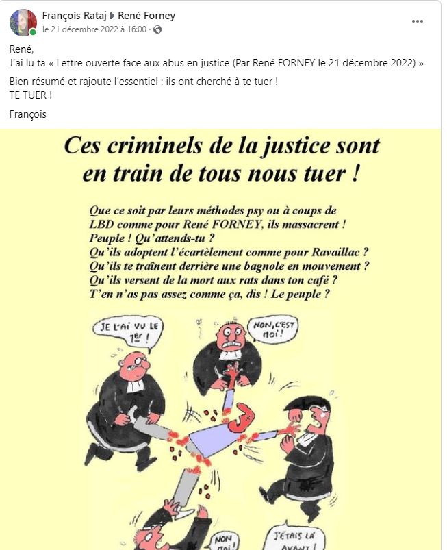 Monsieur René FORNEY Victime d'une tentative d'assassinat le Samedi 12 Novembre 2022 vers 15h50 sur le pont de CATANE côté SEYSSINET (38170). Il accuse les Milieux de la Corruption dans les Institutions du CARTEL GRENOBLOIS  (Justice, Police, Immobilier) 