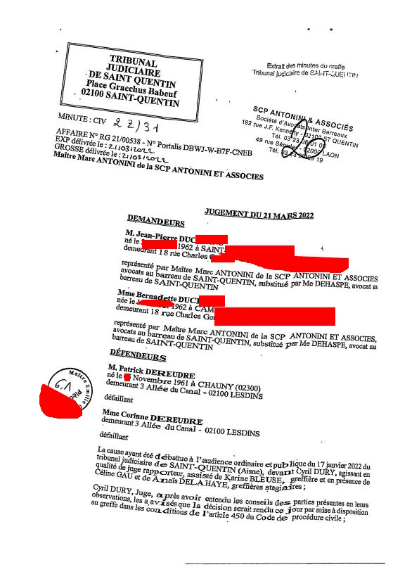 #StopCorruptionStop page 22sur40  Pièces de Me PROUT PROUT AFFAIRE CRIMINELLE «MES CHERS VOISINS» Maître vous êtes corrompue www.jesuispatrick.fr