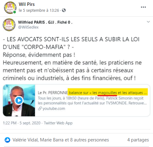 Facebook WIL PIRS Maître Wildfried PARIS AVOCAT DISSISENT Menacé de mort en FRANCE www.jesuispatrick.fr ALERTE ROUGE www.alerterouge-france.fr