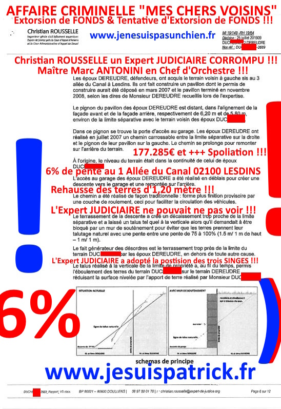 Pièce N°6c) Page 074sur134 AFFAIRE CRIMINELLE «MES CHERS VOISINS» SIGNIFICATION DE JUGEMENT, Violences, Extorsion de Fonds, Tentative Extorsion de Fonds, Maître Marc ANTONINI à l'œuvre et ce avec la bénédiction de nos Institutions www.jesuispatrick.fr