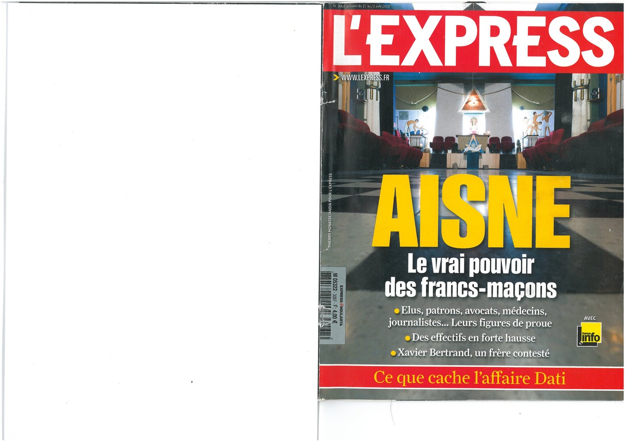 L'EXPRESS N°3067 du 15 au 21 avril 2010 (Couverture)site www.maisonnonconforme.fr