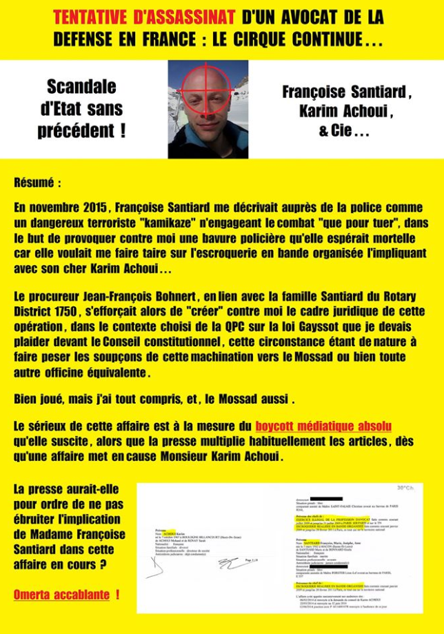 Facebook WIL PIRS Maître Wildfried PARIS AVOCAT DISSISENT Menacé de mort en FRANCE www.jesuispatrick.fr ALERTE ROUGE www.alerterouge-france.fr