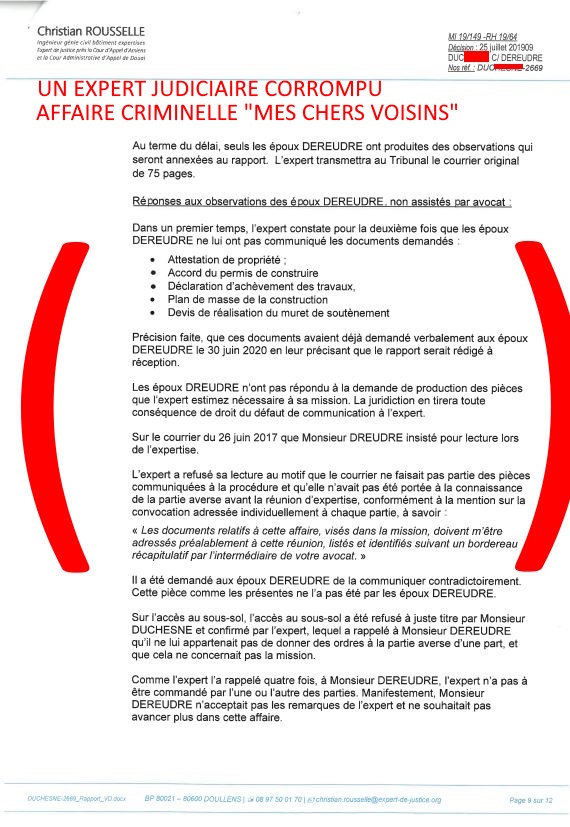 Pièce N°4b) Page 11sur16 AFFAIRE CRIMINELLE «MES CHERS VOISINS» RAPPORT DÉFINITIF, Violences, Extorsion de Fonds, Tentative Extorsion de Fonds, Maître Marc ANTONINI à l'œuvre et ce avec la bénédiction de nos Institutions www.jesuispatrick.fr