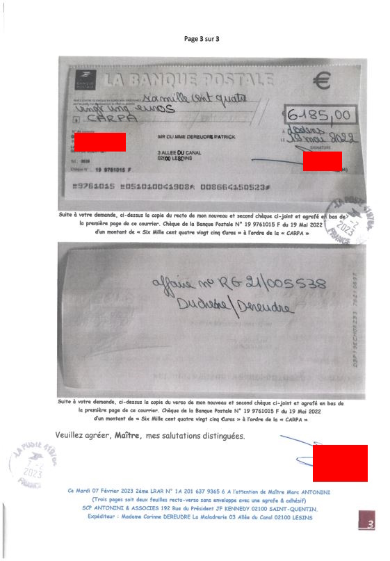 Pièce N° 1a) Page 34 sur 69 Pour preuve de notre bonne foi... AFFAIRE CRIMINELLE «MES CHERS VOISINS» Violences, Extorsion de Fonds, Maître Marc ANTONINI à l'oeuvre et ce avec la bénédiction de toutes nos Institutions www.jesuispatrick.fr