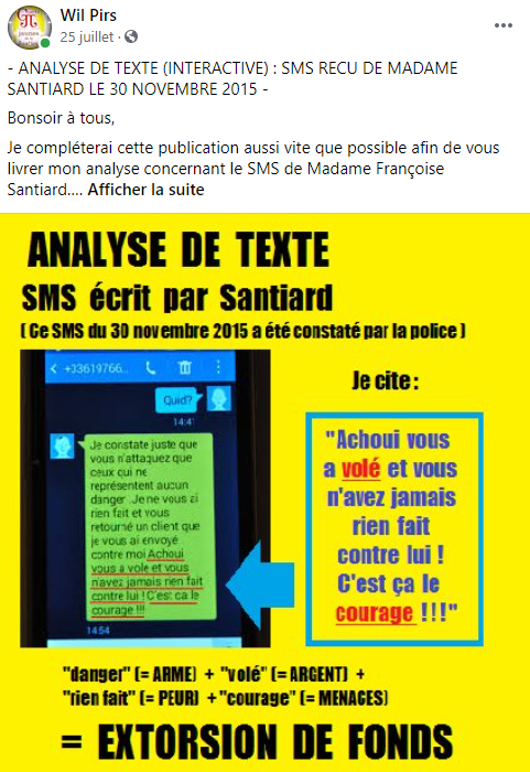 Facebook WIL PIRS Maître Wildfried PARIS AVOCAT DISSISENT Menacé de mort en FRANCE www.jesuispatrick.fr ALERTE ROUGE www.alerterouge-france.fr