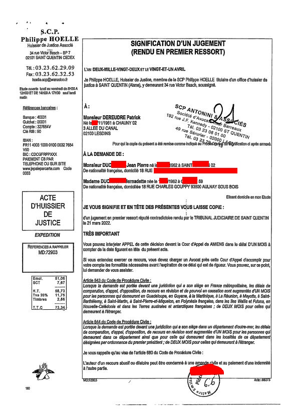 #StopCorruptionStop page 27sur40  Pièces de Me PROUT PROUT AFFAIRE CRIMINELLE «MES CHERS VOISINS» Maître vous êtes corrompue www.jesuispatrick.fr