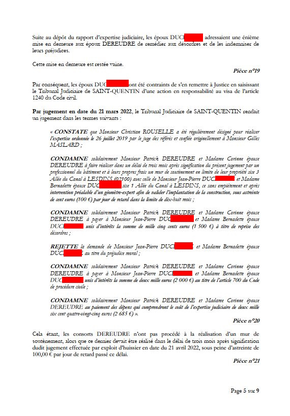 5Conclusions reçus le 14/02/24 AFFAIRE CRIMINELLE «MES CHERS VOISINS» SIGNIFICATION DE JUGEMENT, Violences, Extorsion de Fonds, Tentative Extorsion de Fonds, Maître Marc ANTONINI à l'œuvre et ce avec la bénédiction de nos Institutions www.jesuispatrick.fr