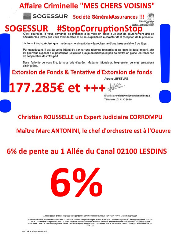 Pièce N°6c) Page 045sur134 AFFAIRE CRIMINELLE «MES CHERS VOISINS» SIGNIFICATION DE JUGEMENT, Violences, Extorsion de Fonds, Tentative Extorsion de Fonds, Maître Marc ANTONINI à l'œuvre et ce avec la bénédiction de nos Institutions www.jesuispatrick.fr