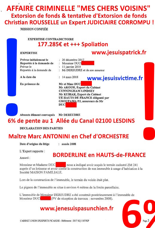 Pièce N°6c) Page 051sur134 AFFAIRE CRIMINELLE «MES CHERS VOISINS» SIGNIFICATION DE JUGEMENT, Violences, Extorsion de Fonds, Tentative Extorsion de Fonds, Maître Marc ANTONINI à l'œuvre et ce avec la bénédiction de nos Institutions www.jesuispatrick.fr
