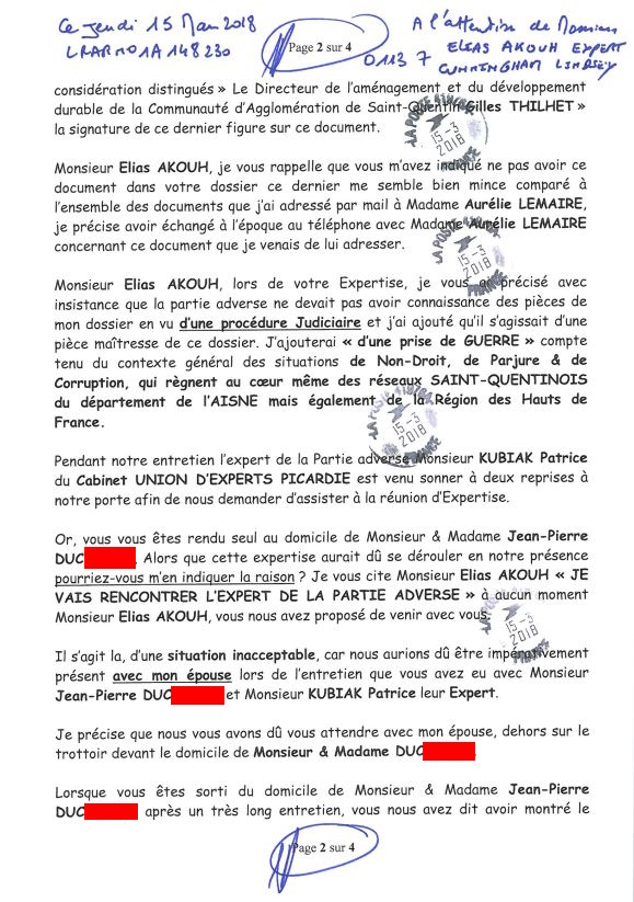 Pièce N°14f) Page 01sur04 AFFAIRE CRIMINELLE «MES CHERS VOISINS» GMF ELIAS AKOUH un Expert CORROMPU, Extorsion de Fonds, Tentative Extorsion de Fonds, Maître Marc ANTONINI à l'œuvre et ce avec la bénédiction de nos Institutions www.jesuispatrick.fr