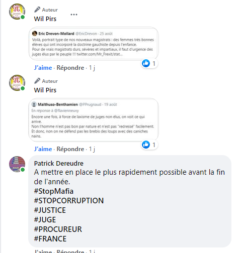 Facebook WIL PIRS Maître Wildfried PARIS AVOCAT DISSISENT Menacé de mort en FRANCE www.jesuispatrick.fr ALERTE ROUGE www.alerterouge-france.fr