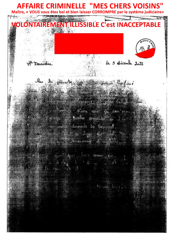 #StopCorruptionStop page 40sur40  Pièces de Me PROUT PROUT AFFAIRE CRIMINELLE «MES CHERS VOISINS» Maître vous êtes corrompue www.jesuispatrick.fr