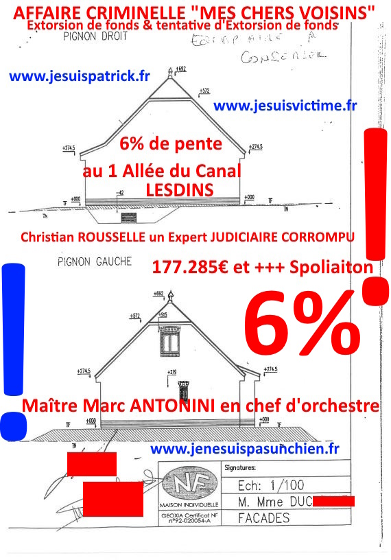 Pièce N°6c) Page 022sur134 AFFAIRE CRIMINELLE «MES CHERS VOISINS» SIGNIFICATION DE JUGEMENT, Violences, Extorsion de Fonds, Tentative Extorsion de Fonds, Maître Marc ANTONINI à l'œuvre et ce avec la bénédiction de nos Institutions www.jesuispatrick.fr